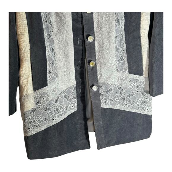 Chico's Women's Romantic Lace Victorian Duster Coat  Size 1 Large - Picture 5 of 9